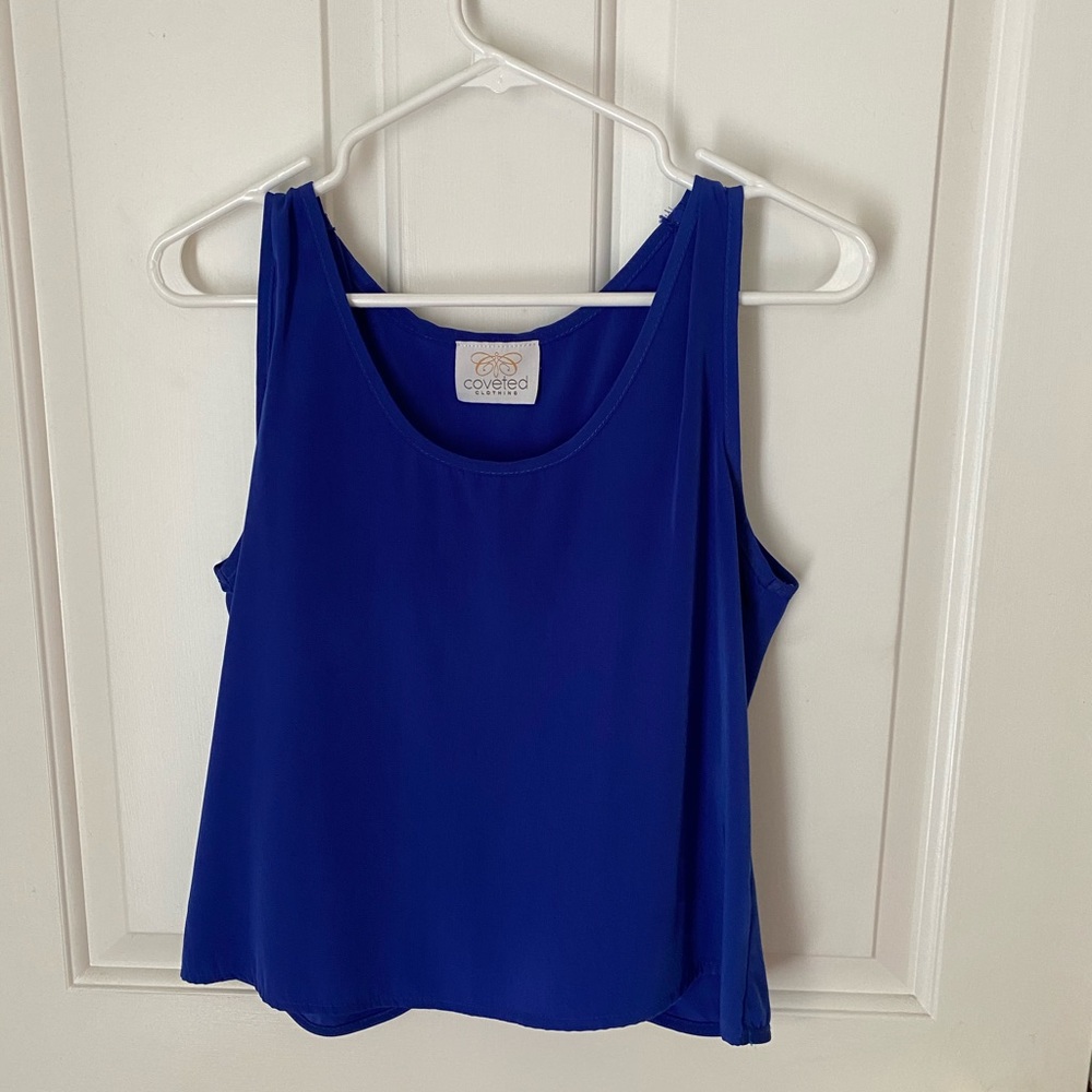 Blue Crop top with cutout back